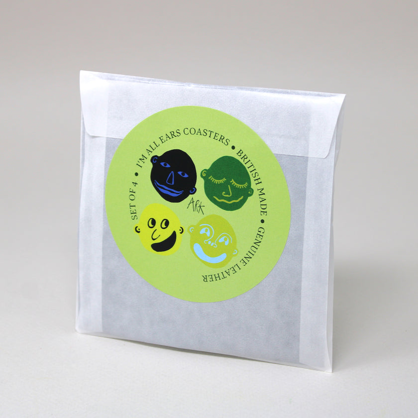 Set of 4 Leather Coasters - I'm all Ears