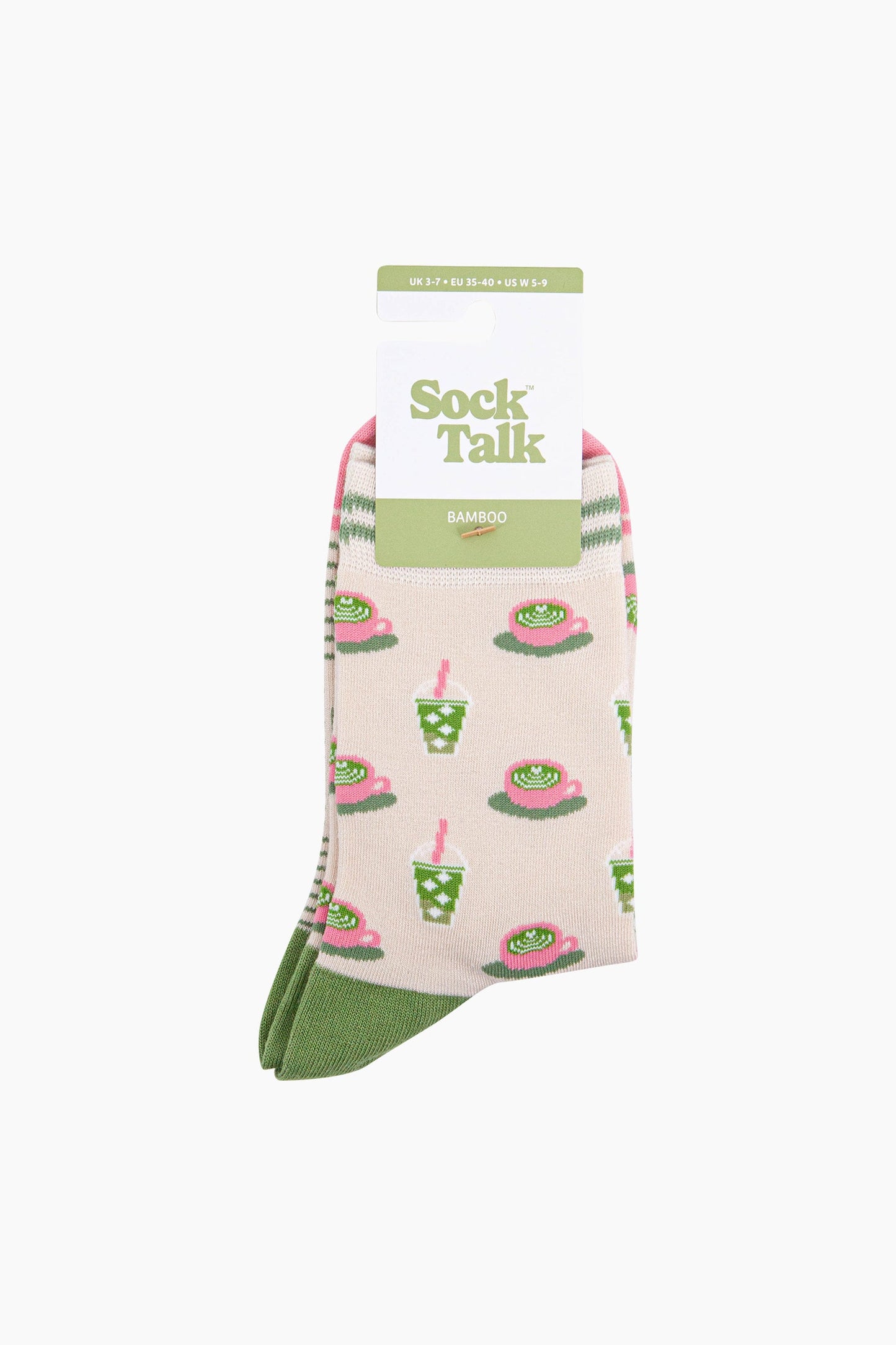 Womens Matcha Tea Bamboo Socks in Cream