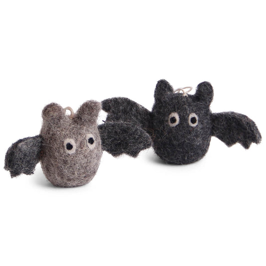 two felt bats grey and light grey
