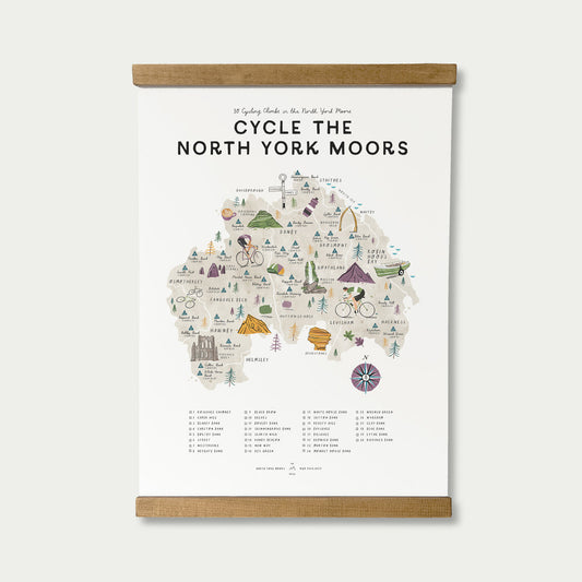Cycle the North York Moors A3 Map Checklist