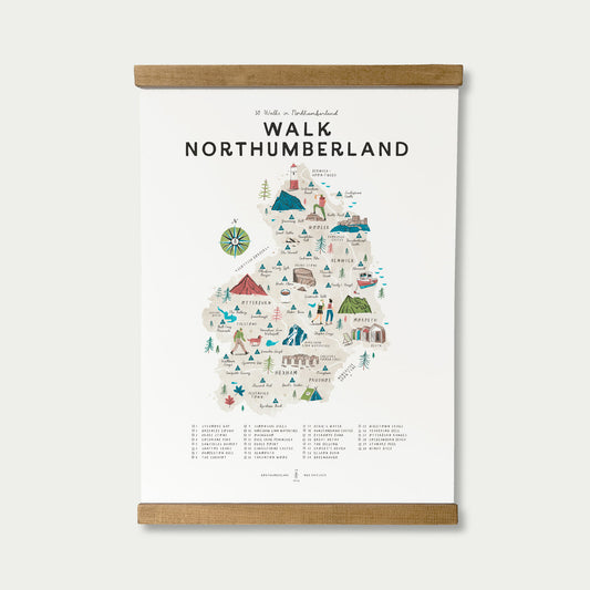 Walk Northumberland A3 Map Checklist (Copy)