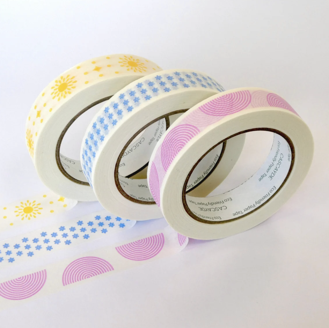 50m Paper Tape - Blue Daisy (24mm wide)