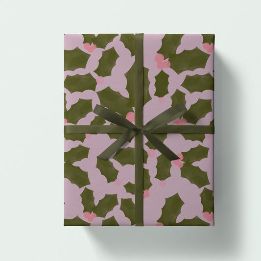 Luxury Holly Christmas Gift Wrap