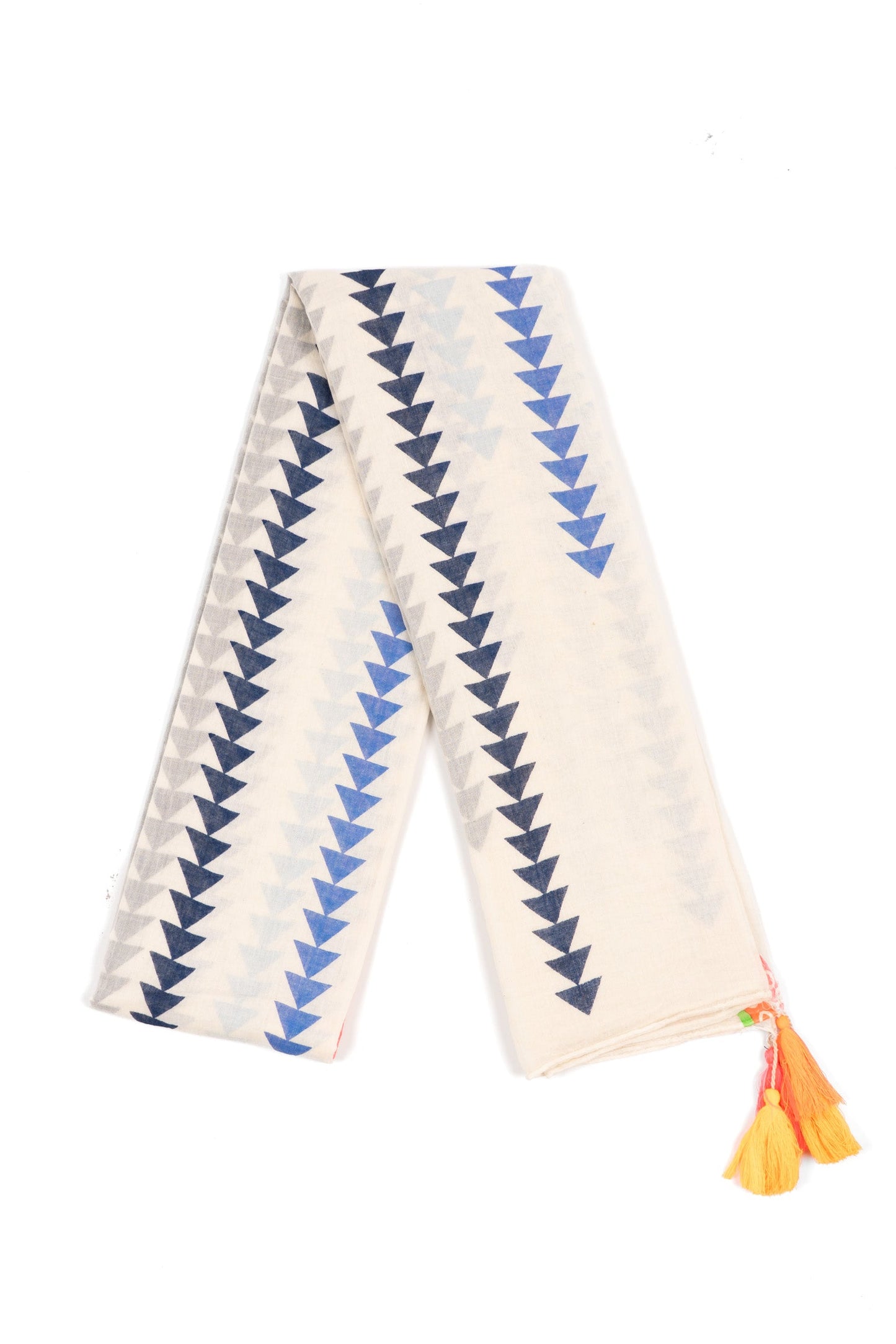 Lightweight Cotton Scarf - White Arrow Print