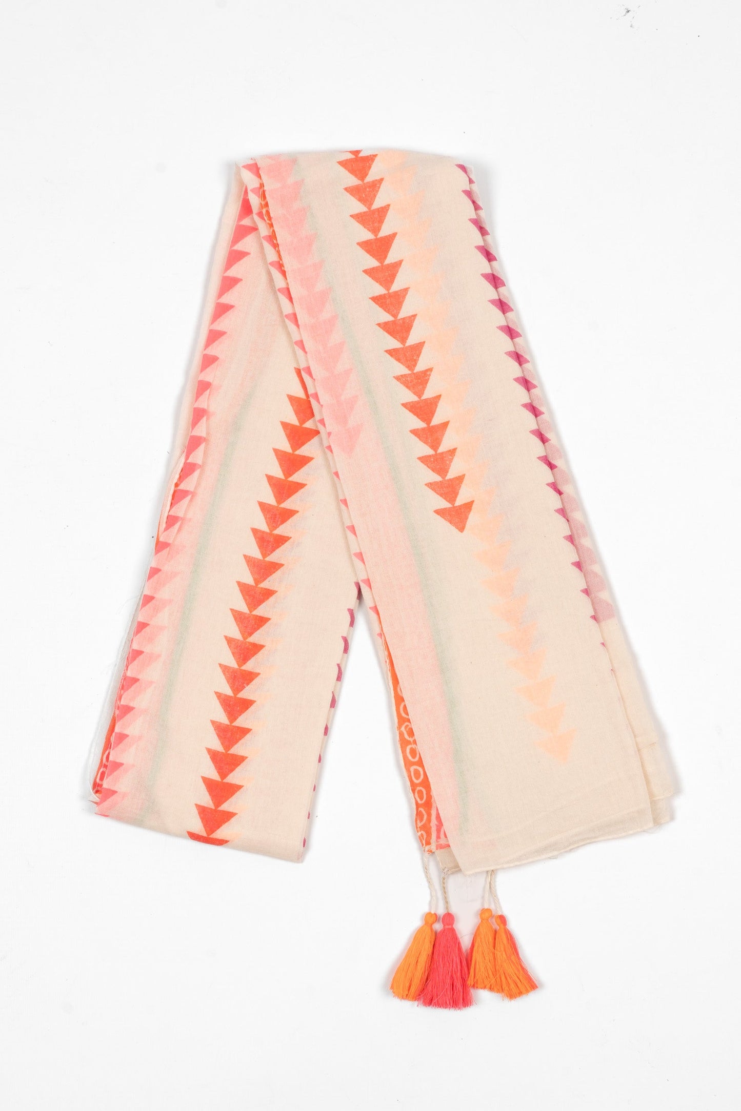 Lightweight Cotton Scarf - Pink Arrow Print