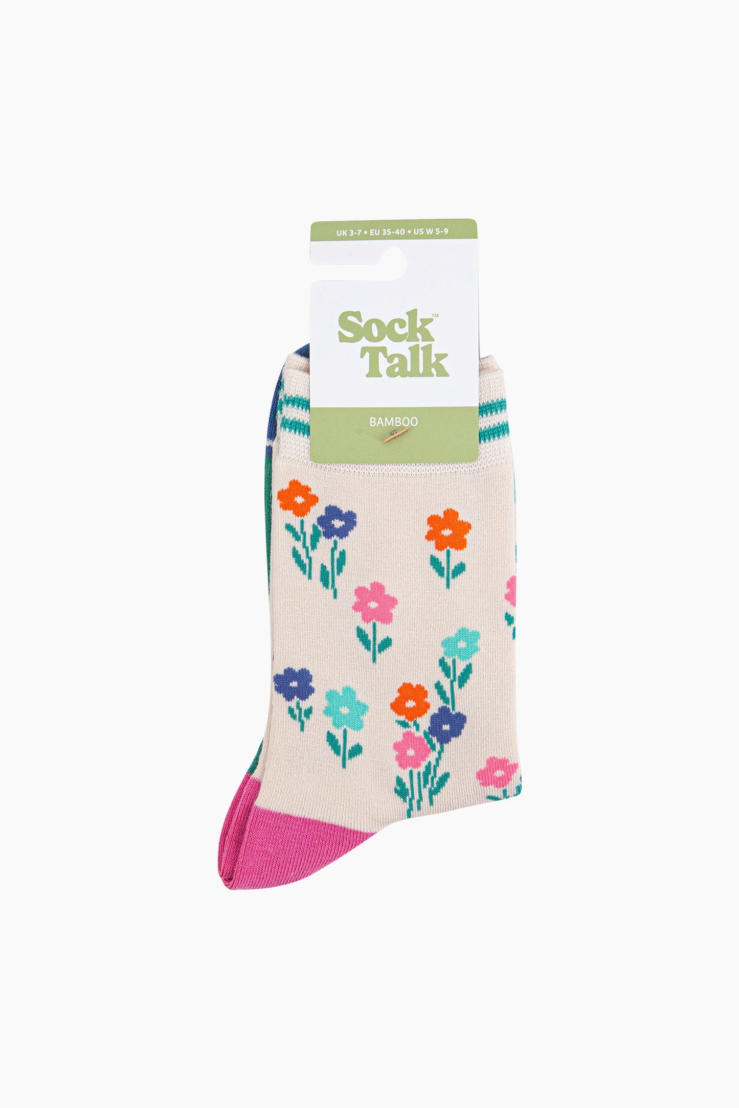 Womens Wildflowers Bamboo Socks in Cream
