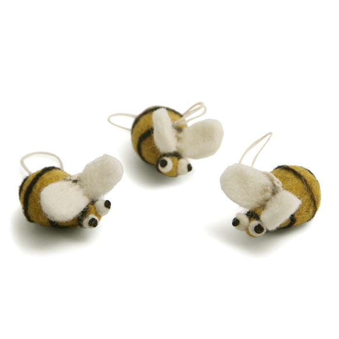 Felt Bee decorations (3)