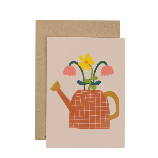 Watering Can & Flowers card