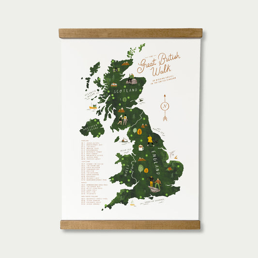 The Great British Walk A3 Map Checklist