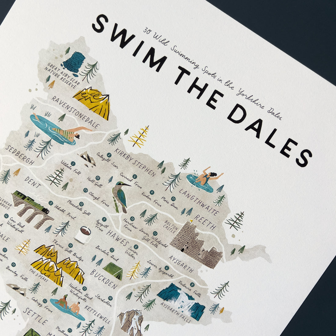 Swim the Dales A3 Map Checklist