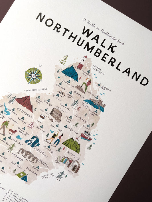 Walk Northumberland A3 Map Checklist (Copy)