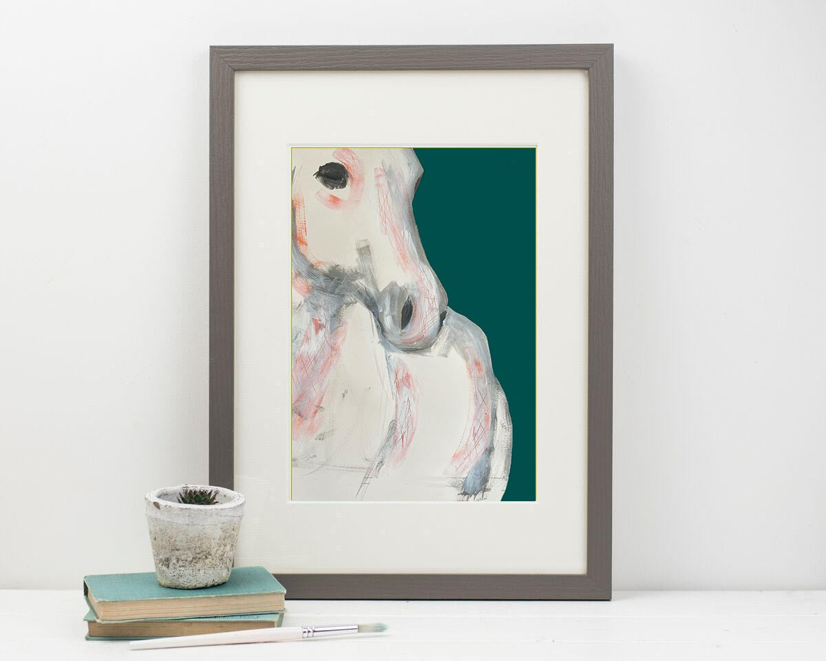 artwork print close up of horse
