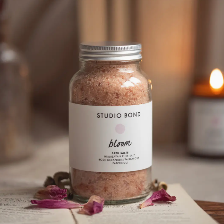 Bloom Rose Geranium + Patchouli Bath Salts