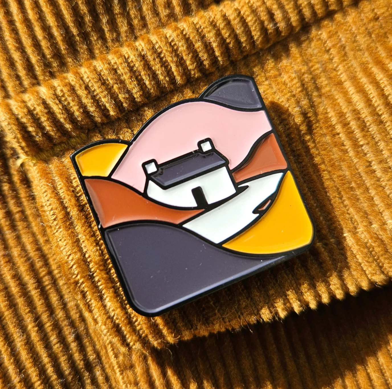 Autumn Cottage Enamel Pin
