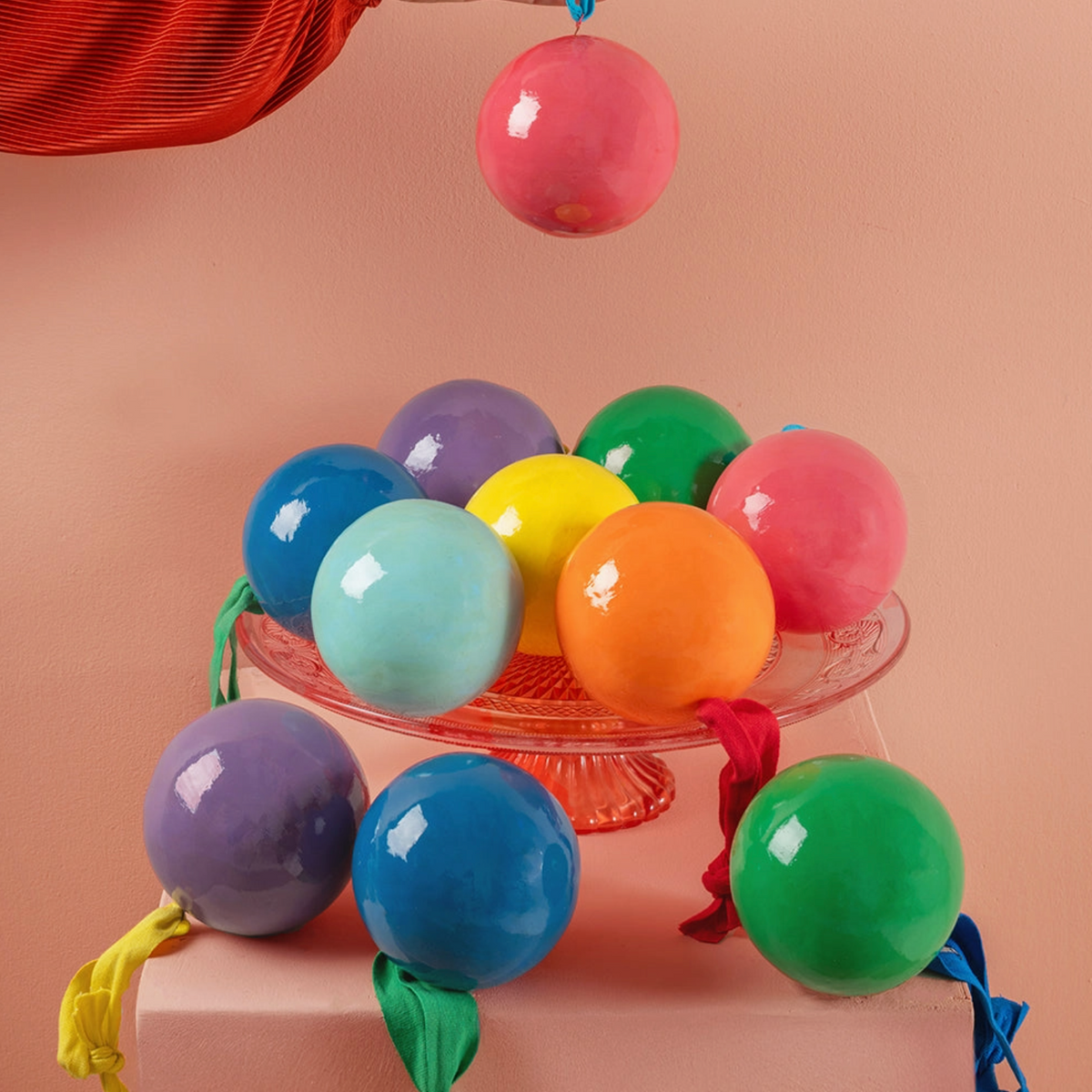 Bauble | Turquoise and Pink Colourblock Christmas Bauble