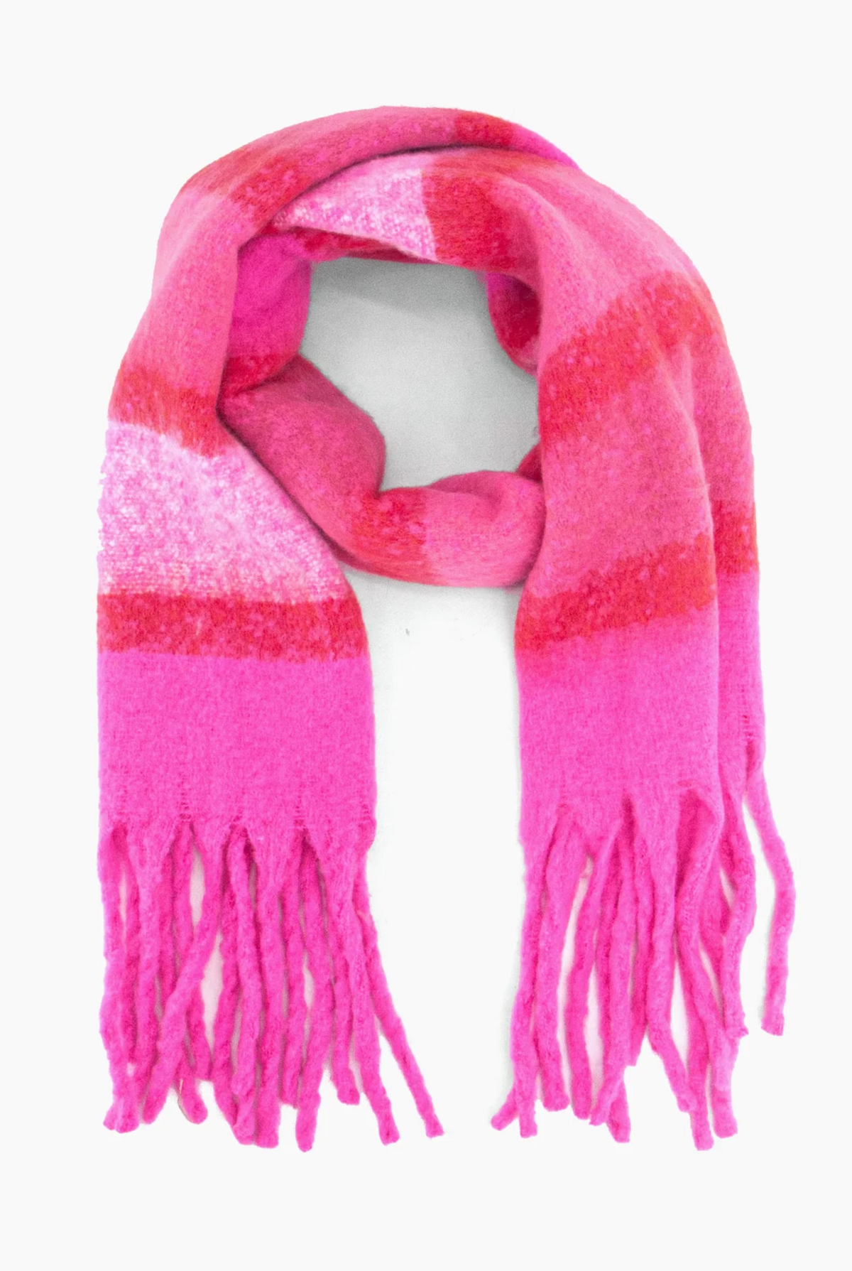 Pink Stripe Winter Scarf