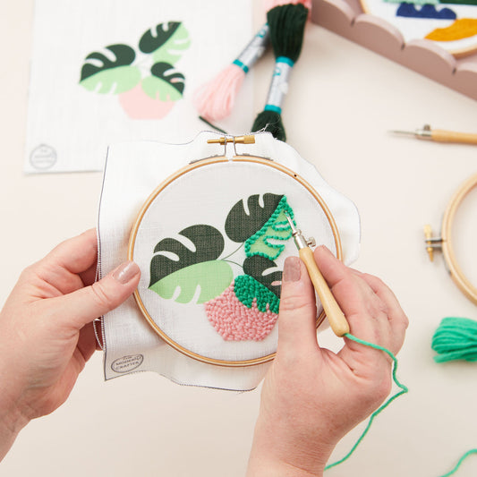 Plant Pot Punch Needle Embroidery Kit for Beginners
