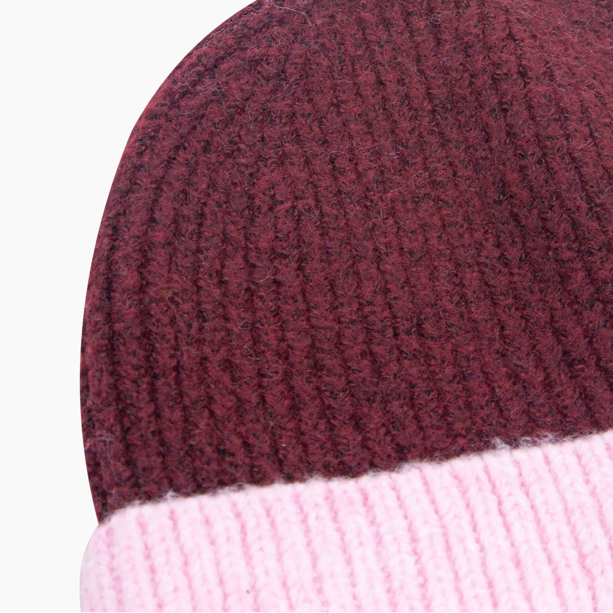 Berry/Pink Two Tone Beanie Hat