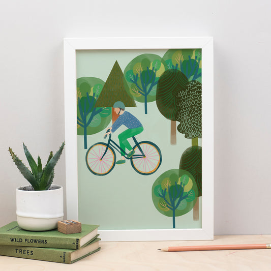 Bike in a Forest Print