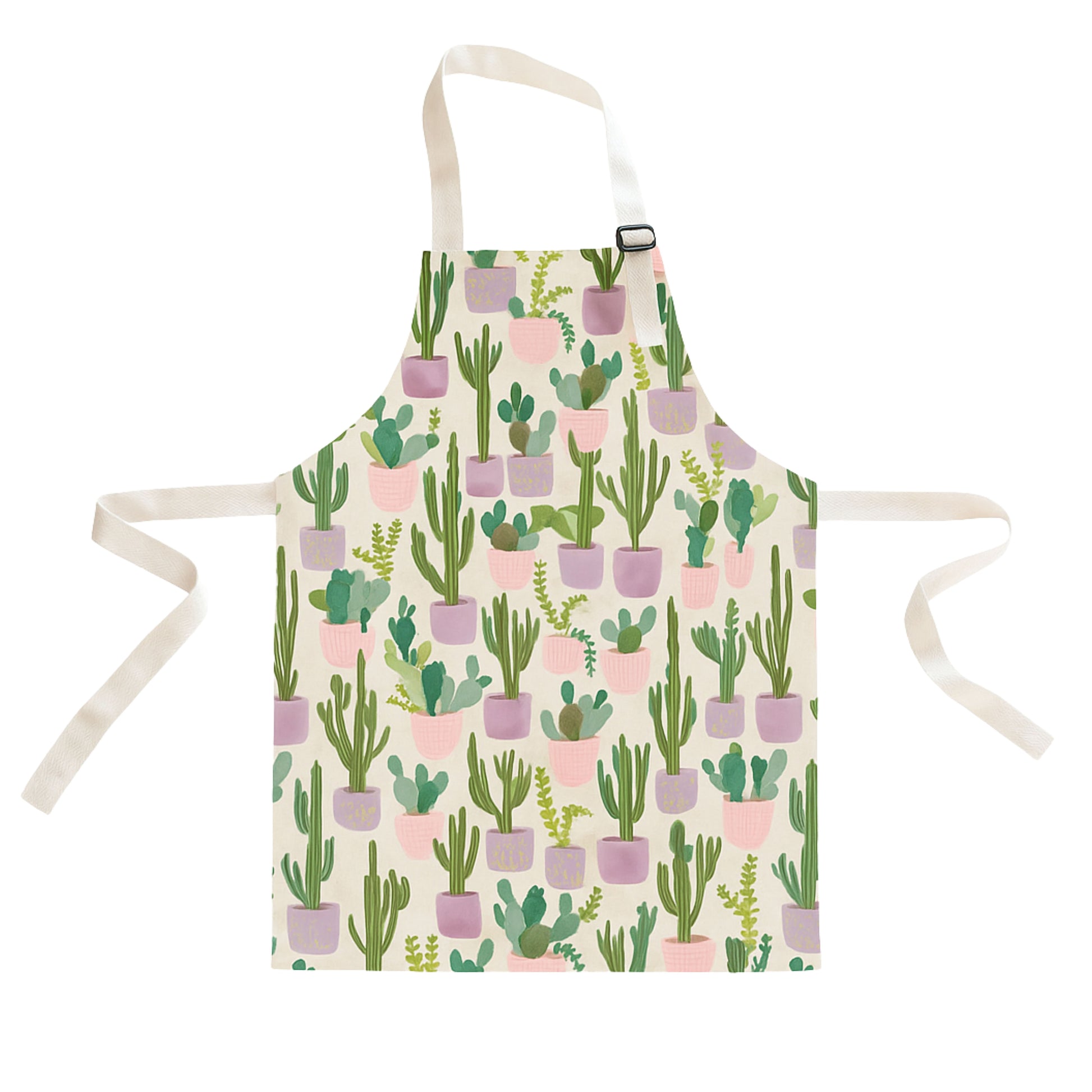 Apron with cactus pattern on a white background