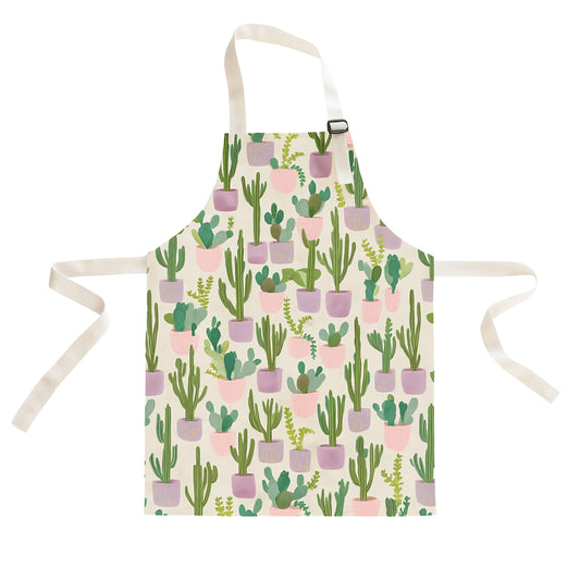 Apron with cactus pattern on a white background