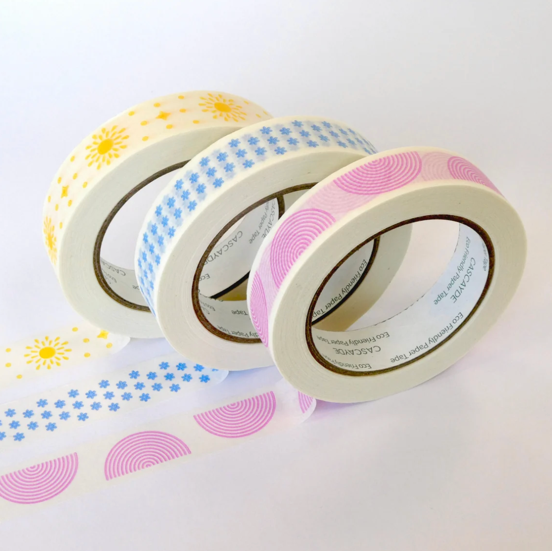 50m Paper Tape - Blue Daisy (24mm wide)