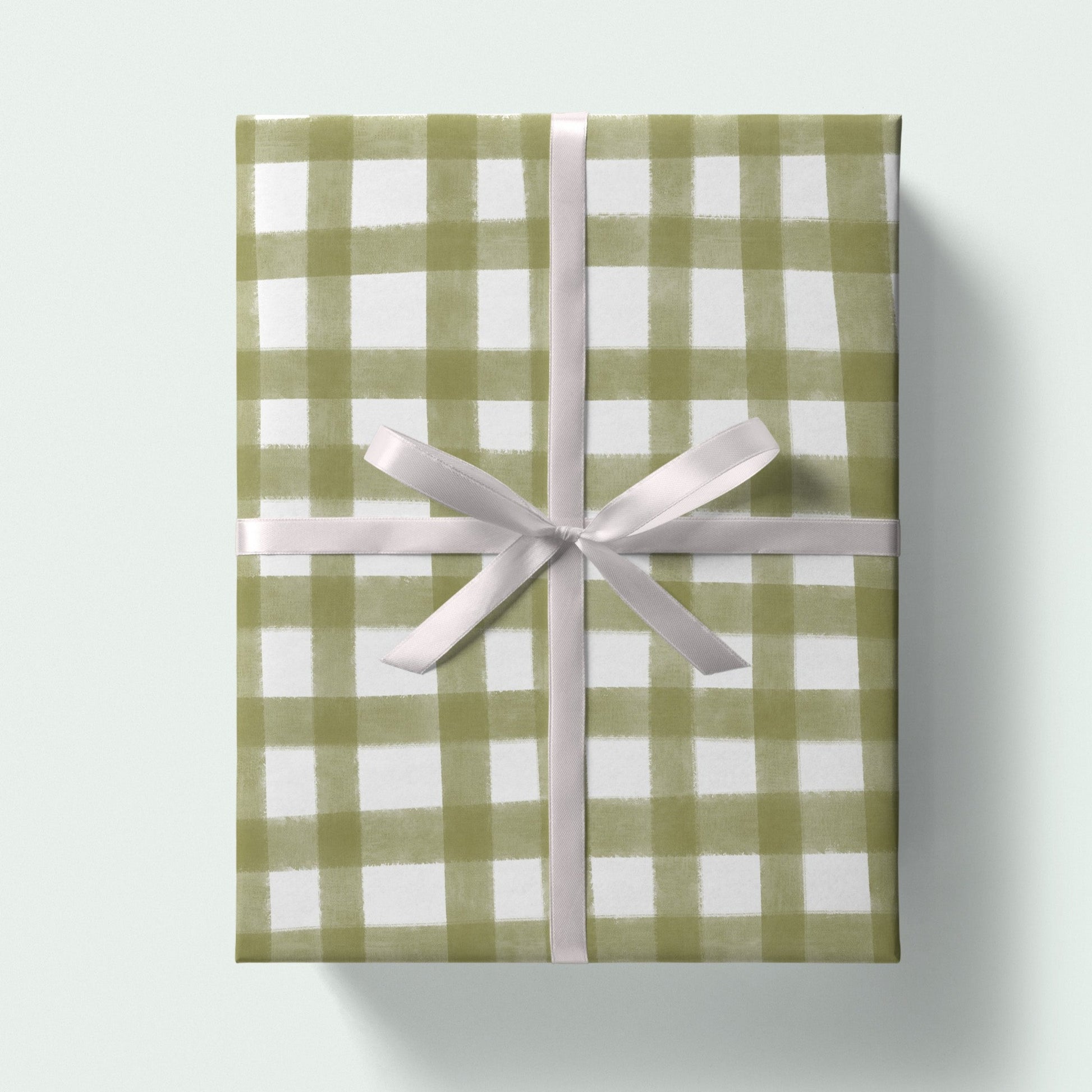 green-gingham-gift-wrap