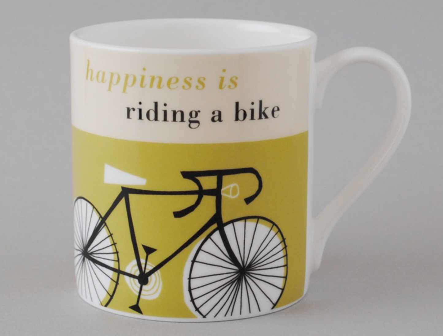 happiness is riding a bike mug