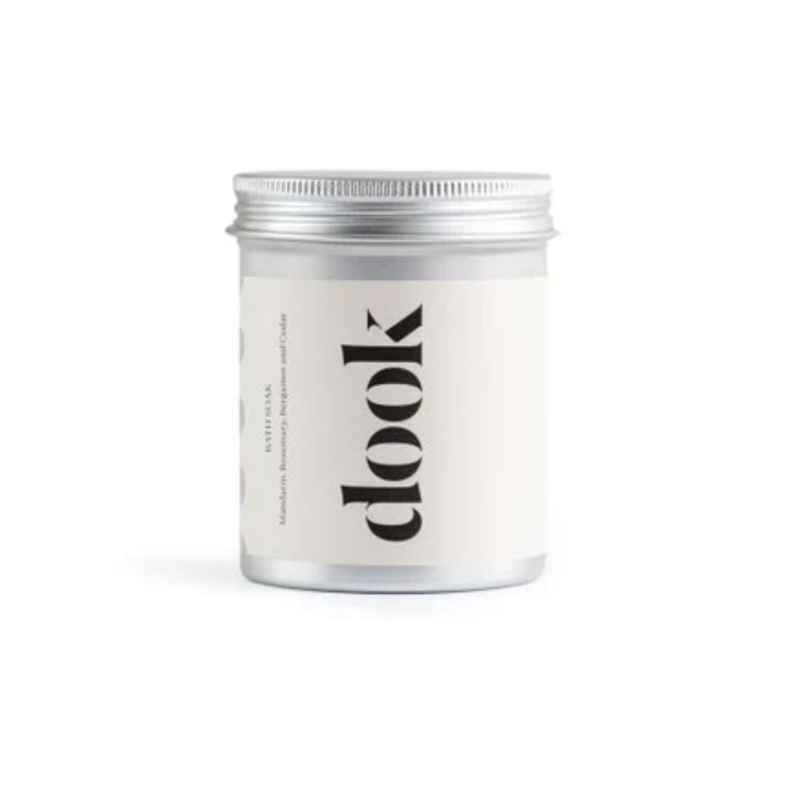 Silver tin with dook branding on a white background