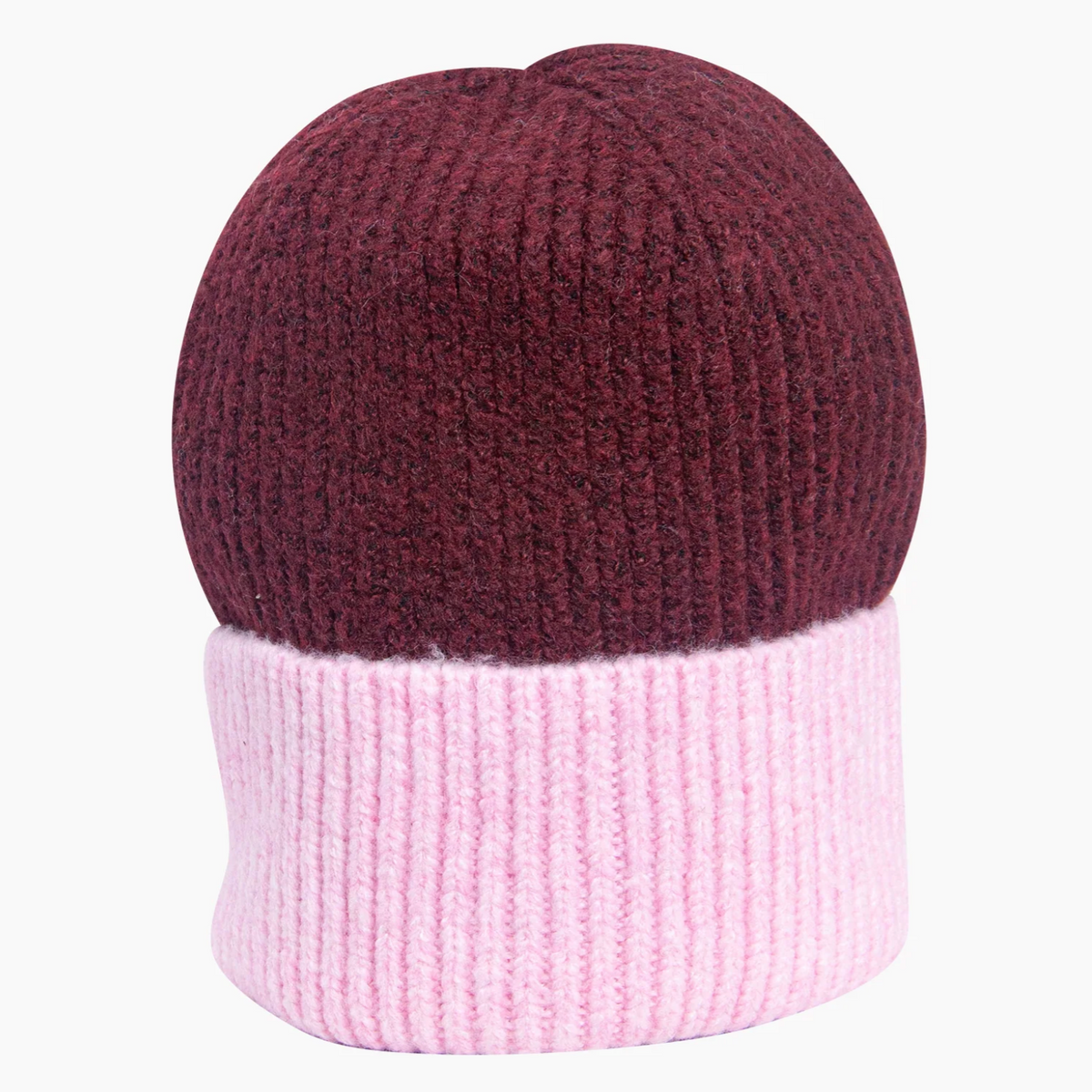 Berry/Pink Two Tone Beanie Hat