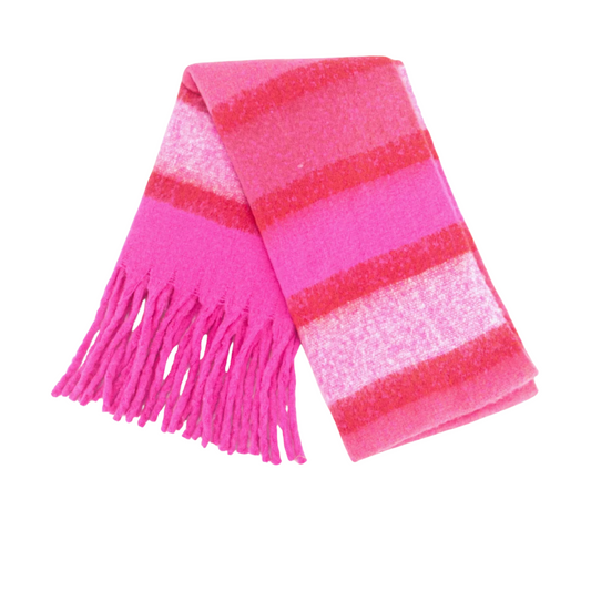 Pink Stripe Winter Scarf