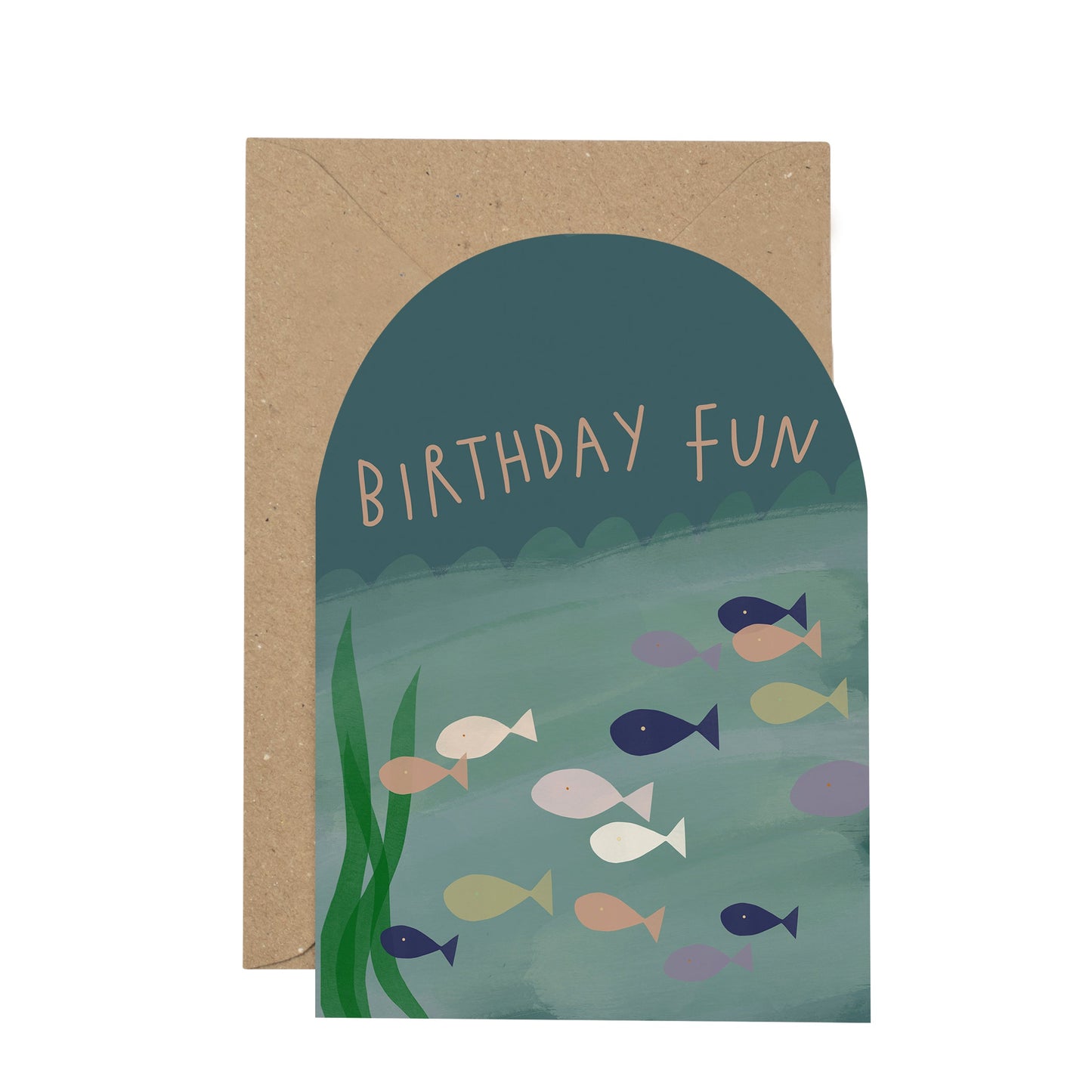 'Birthday fun' fish curved card
