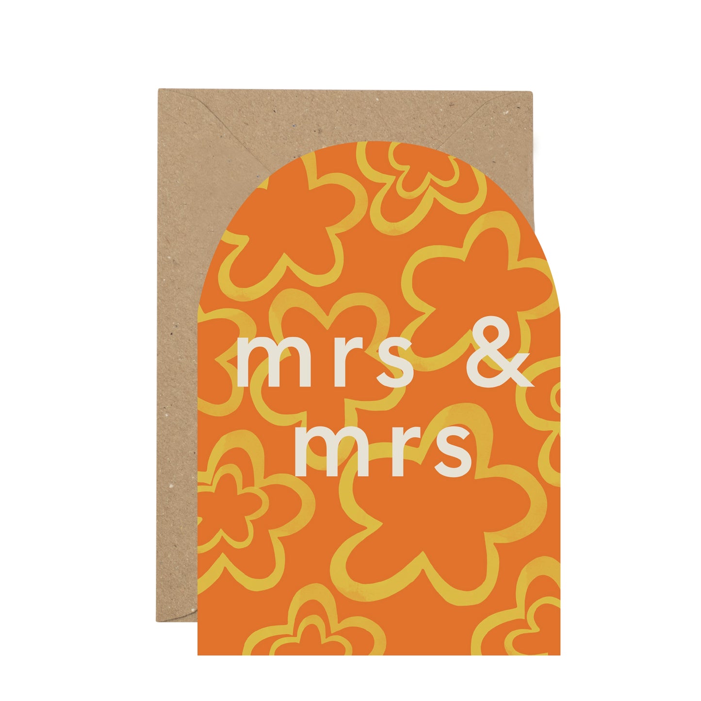 'Mrs & Mrs' wedding curved card