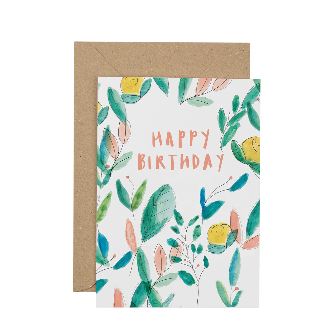 Botanical Happy Birthday greetings card – Plewsy