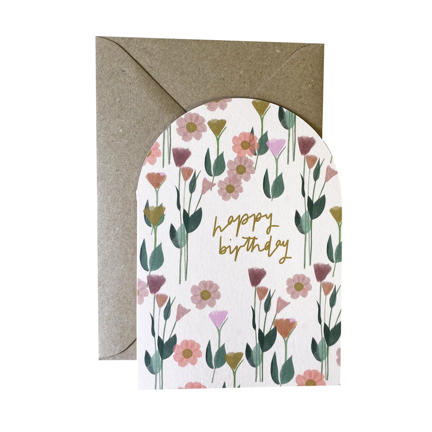 Floral 'Happy Birthday' greetings card