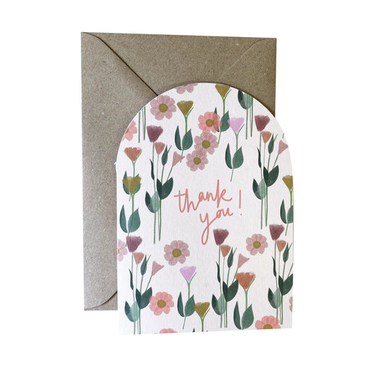 Floral 'Thank You' greetings card